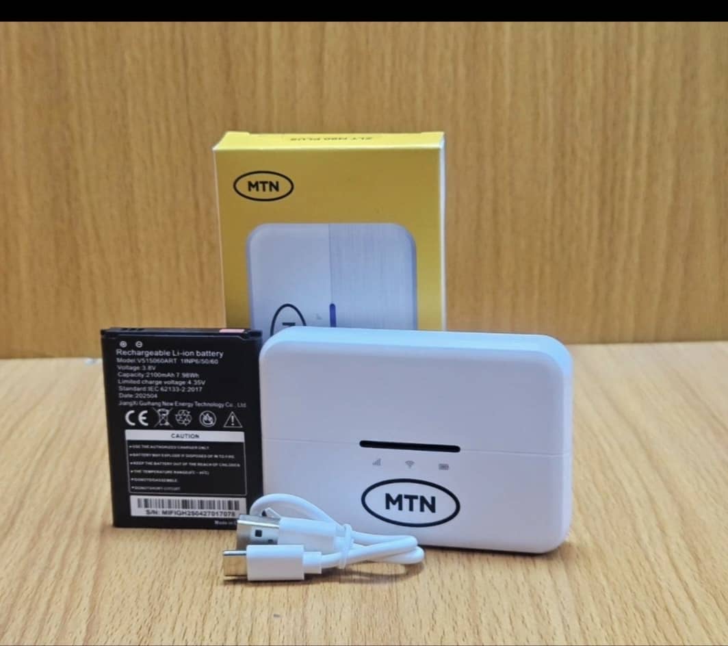 MTN 4G LTE MiFi Router – Portable Wi-Fi Hotspot with Rechargeable Battery